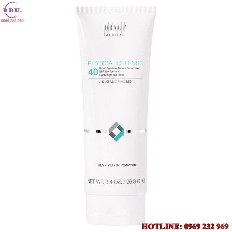 Kem chống nắng vật lý suzanobagimd physical defense broad spectrum spf 40