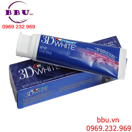 Kem đánh răng crest 3d white radiant mint flavor whitening
