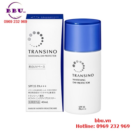 Kem dưỡng trắng da chống nắng transino whitening day protector spf35 40ml của nhật bản