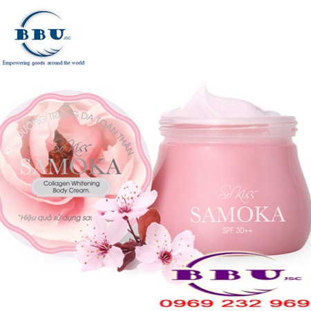 Kem dưỡng trắng da toàn thân so kiss samoka collagen whitening body cream