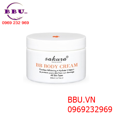 Kem dưỡng trắng da và trang điểm toàn thân sakura skin whitening bb body cream