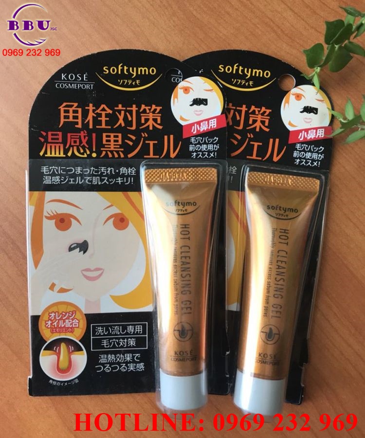 Kem lột mụn đầu đen kose softymo hot cleansing gel 25g nhật bản