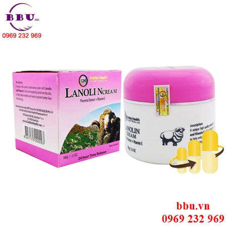 Kem mỡ lông cừu 100g úc golden health lanolin cream australia