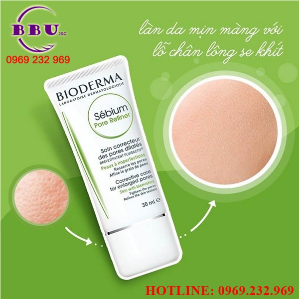 Kem se khít lỗ chân lông bioderma sebium pore refiner