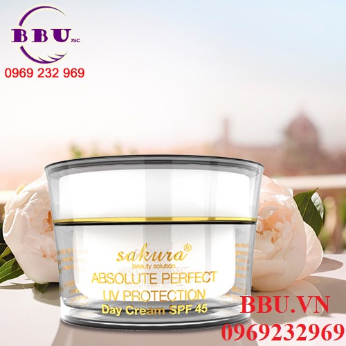 Kem dưỡng trắng chữa nám ban ngày sakura absolute perfect uv protection chính hãng của nhật