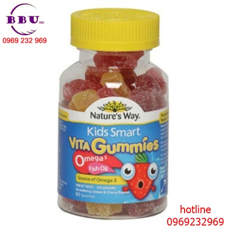 Kids smart vita gummies omega 3 fish oil tăng cường thị lực của úc 60 viên