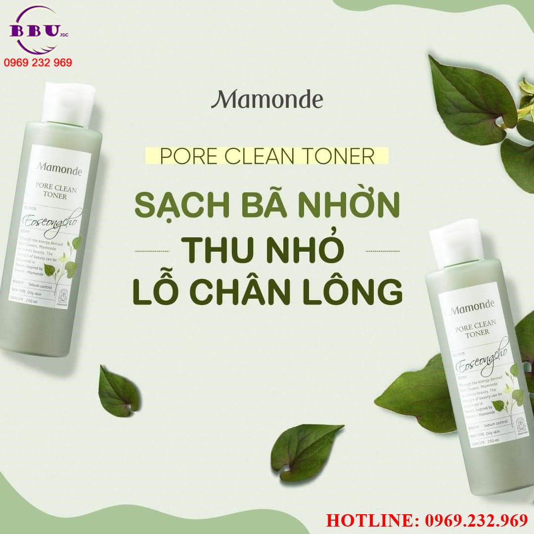Nước cân bằng da rau diếp cá mamonde pore clean toner