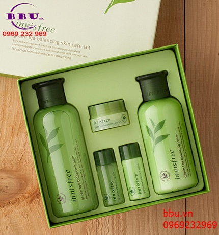Bộ dưỡng da trà xanh innisfree green tea balancing special skin care set