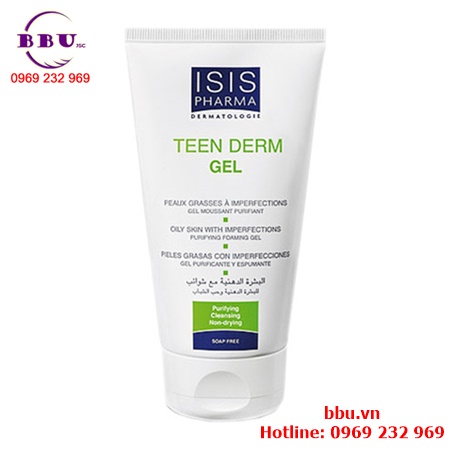 Sữa rửa mặt giảm nhờn và ngăn ngừa mụn teen derm gel 150ml.
