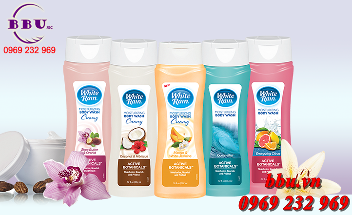 Sữa tắm giữ ẩm và làm mịn da white rain body wash