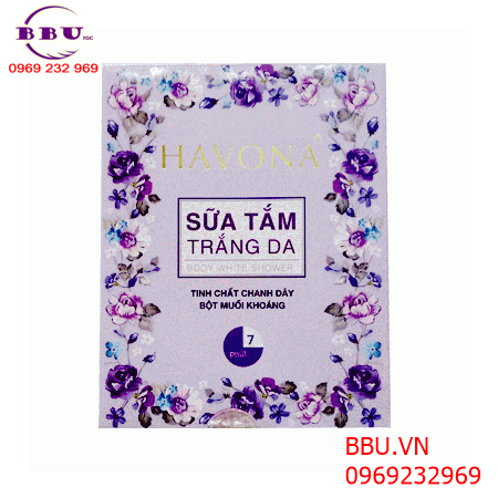 Sữa tắm trắng da havona tinh chất chanh dây và bột muối khoáng