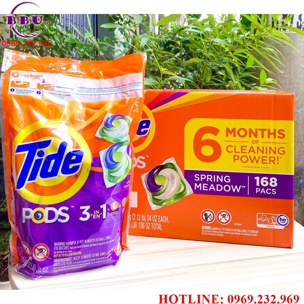 Viên giặt tide pods 3 in 1 gói 42 viên