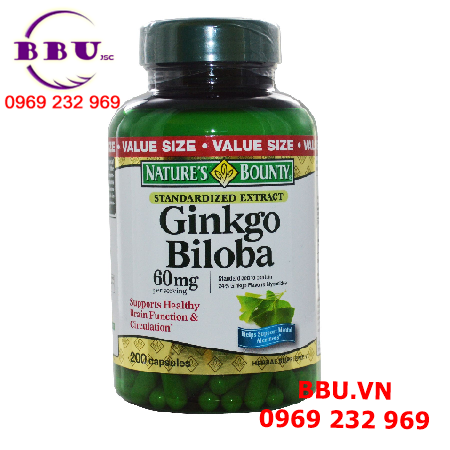Viên uống bổ máu, bổ não nauture's bounty gingkgo biloba 60mg