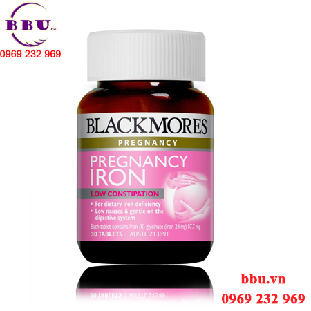 Viên uống bổ sung sắt cho bà bầu blackmores pregnancy iron 30 viên của úc