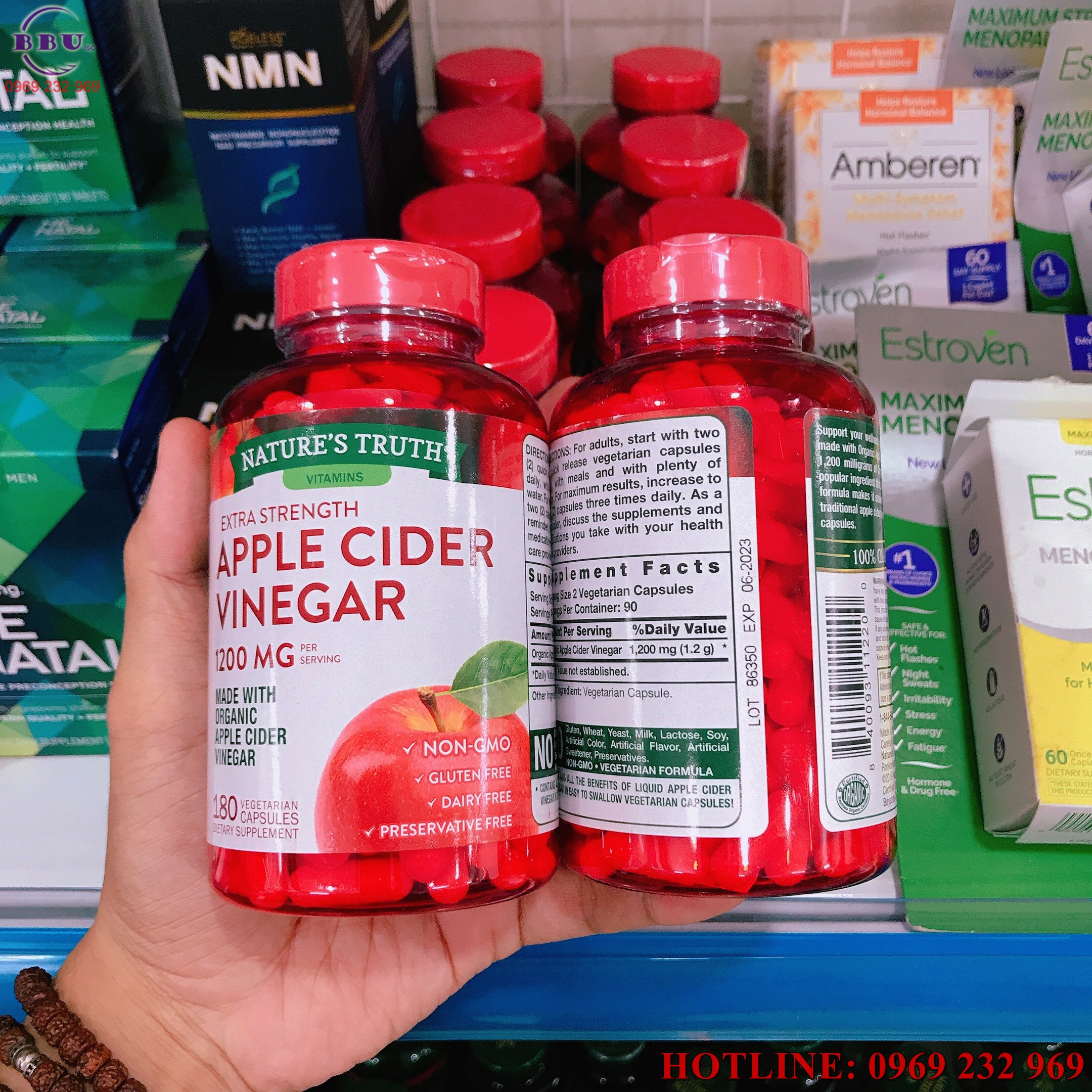 Viên uống giấm táo natures truth apple cider vinegar 1200 mg
