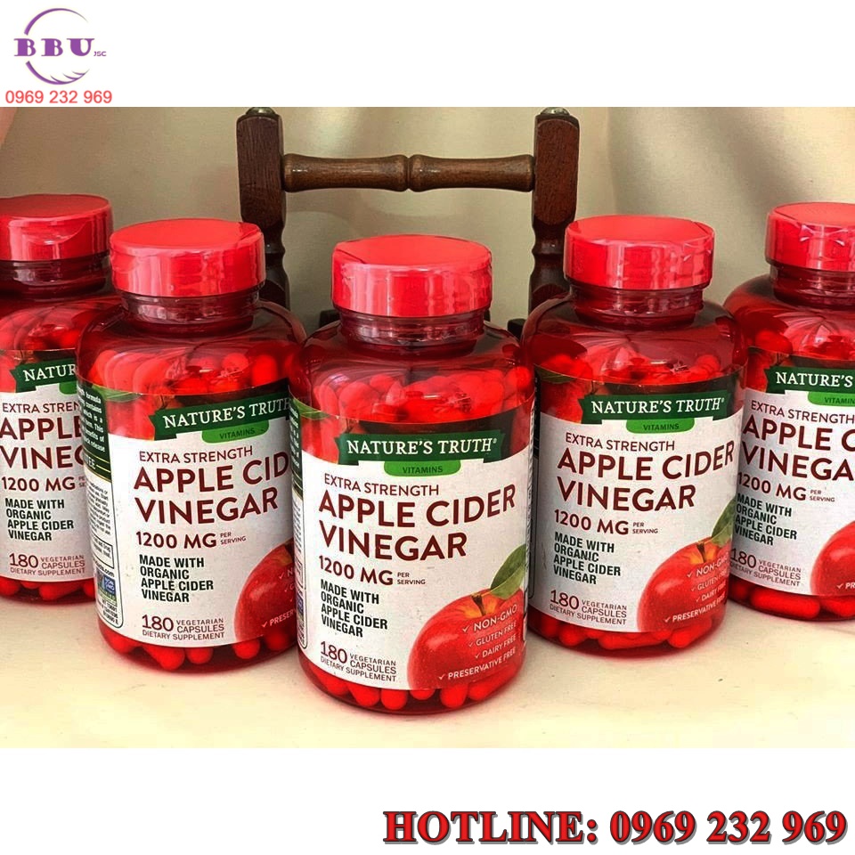 Viên uống giấm táo natures truth apple cider vinegar 1200 mg