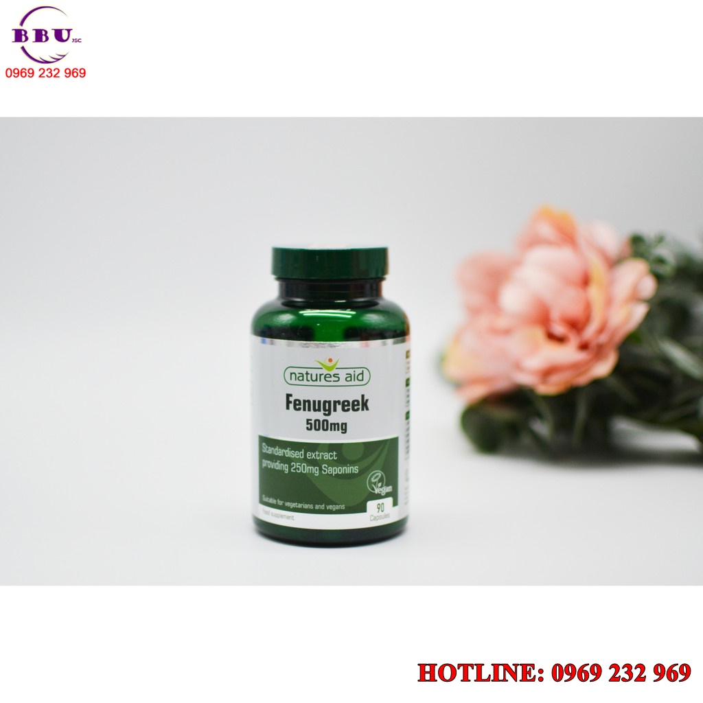 Viên uống lợi sữa natures aid fenugreek 500mg hộp 90 viên