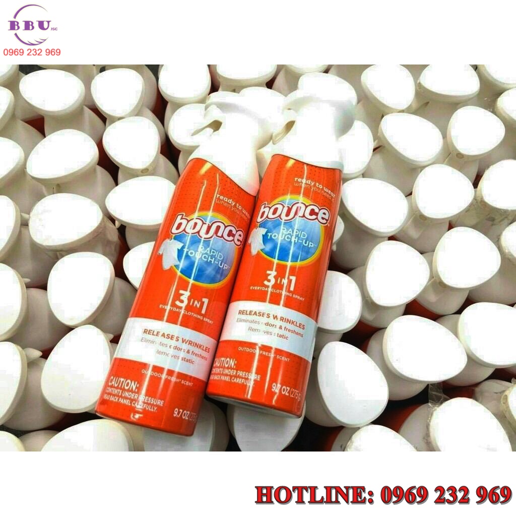 Xịt thơm quần áo bounce rapid touch-up 3 in 1